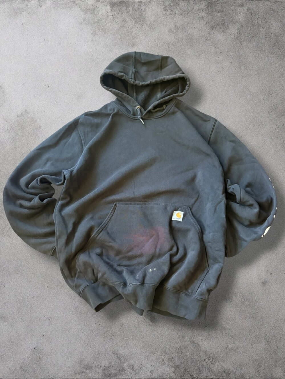 Vintage Carhartt Workwear Original Fit Hooded Sweatshirt Size Mens Medium Black